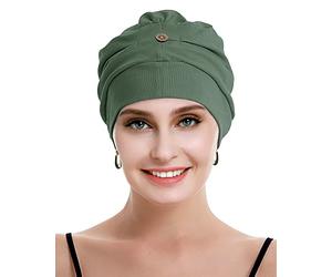osvyo Couvre-chef chimio pour femme Cancer perte de cheveux - Couvre-chef léger en coton, Olive clair, Taille unique