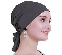 osvyo - Foulard en Bambou pour Femme, pour Perte de Cheveux, chimiothérapie, Cancer, Emballage scellé, Gris foncé en Bambou, Taille Unique