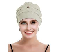 Osvyo Turbans chimio pour femme - Chapeau de perte de cheveux - Coton léger - Emballage scellé - Taille unique, gris chaud, Taille unique