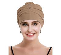 Osvyo Turbans chimio pour femme - Chapeau de perte de cheveux - Coton léger - Emballage scellé - Taille unique, Abricot profond., Taille unique