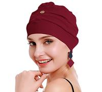 Osvyo Turbans chimio pour femme - Chapeau de perte de cheveux - Coton léger - Emballage scellé - Taille unique, cerise, Taille unique