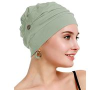 Osvyo Turbans chimio pour femme - Chapeau de perte de cheveux - Coton léger - Emballage scellé - Taille unique, Olivier clair, Taille unique