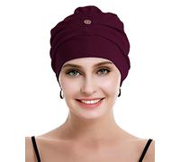 Osvyo Turbans chimio pour femme - Chapeau de perte de cheveux - Coton léger - Emballage scellé - Taille unique, Vin de coton, Taille unique