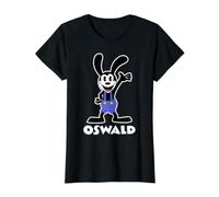 Oswald Rabbit agitant Le Lapin Heureux T-Shirt Graphique avec Valeur, Femme, Noir, XL