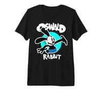 Oswald Rabbit Vintage, Dessin animé Bunny Happy Teal T-Shirt Haut de Gamme