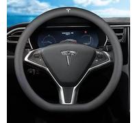 OSWINT Auto Couvre Volant Voiture pour Tesla Model 3 2020 2021 2022 2023, Cuir Housse de Volant Cache Protege Volant Voiture Couverture Steering Wheel Cover Voiture Accessoires