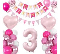 Ot De Ballons Chiffres 1-10 Pour Anniversaire - Décoration Festive En Rose - Idée Cadeau Et Fête (3)