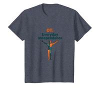 OT: Indépendance Quotidienne - Autonomisation de l'ergothérapie T-Shirt, Enfant, Bleu Chiné, 4 Ans