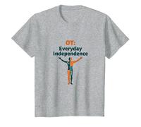OT: Indépendance Quotidienne - Autonomisation de l'ergothérapie T-Shirt, Enfant, Gris Chiné, 6 Ans