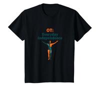 OT: Indépendance Quotidienne - Autonomisation de l'ergothérapie T-Shirt, Enfant, Noir, 4 Ans