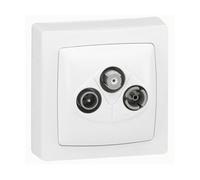 Legrand Prise TV-FM-SAT OT-MBLOC BASE TV-R-SAT UN1,5DB Saillie complète Blanc