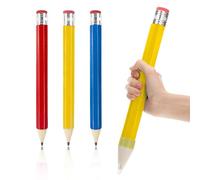 OT-NVWOZR Lot de 3 Crayons Géants en Bois, 35 cm Jumbo Crayon Avec Gomme Pour Accessoires, Fournitures Scolaires La Décoration Papeterie Cadeaux Décoratifs Enfants Multicolores (3)