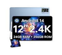 OT5S Android 14 Tablette - 12 Pouces Ecran 2.4K, 24(6+18)Go RAM+256Go ROM/2To TF Tablette Gaming, 8250mAh Tablette Tactile Caméra 16MP, TÜV Tablet PC