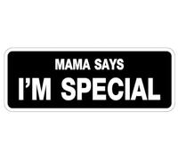 OTA STICKER Decals Mama Says I'm Special Tactical Military Funny Embroidered 3,8 x 10,2 cm (H x l) Autocollant pour voiture | Voitures, camions, vans, murs, ordinateur portable | Symbole blanc pour