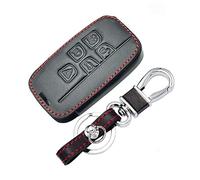 Otai Cuir Clé de Voiture Cas Couverture Compatible avec Land Rover A9 Evoque Freelander Jaguar Protecteur de Télécommande 5 Boutons (A Red Line)