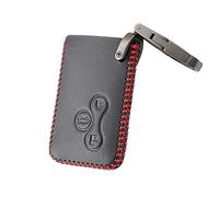 Otai Étui à clés en Cuir pour Voiture Couverture Porte-clés pour Renault Mégane R.S. Scenic 3 Boutons Doux Cousus Main Rouge