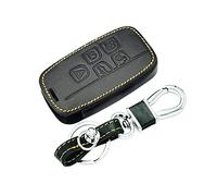Otai Étui de Protection pour clé Intelligente de Voiture en cuir Couverture Porte-clés pour Land Rover A9 Evoque Freelander 2 Jaguar XE XJ XJL XF C-X16 V12 5 Boutons (C Brown line)