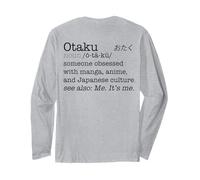 Otaku Définition de Dictionnaire Anime Manga Japan Meme au Dos Manche Longue