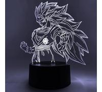 Otaku Lamps Super Saiyan 3 Goku Dragon Ball Super - Veilleuse en forme de figurine d'anime, 16 couleurs RVB LED - Décoration de chambre 3D Anime Cadeau pour Otaku