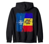 OTAN Moldavie Demi-Drapeau OTAN Patrimoine moldave Sweat à Capuche