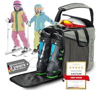 Otaro Sac à Chaussures de Ski pour Enfants avec Compartiment pour Casque (Enfants | 27 L | Gris) Sac de Ski Premium pour Chaussures |