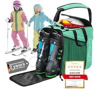 Otaro Sac à Chaussures de Ski pour Enfants avec Compartiment pour Casque (Enfants | 27 L | Vert) Sac de Ski Premium pour Chaussures