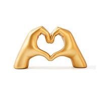 OTARTUDE Décoration en Forme de cœur de Geste doré, Statue d'amour Moderne, Sculpture d'art Abstrait, décoration de Maison ou de Mariage