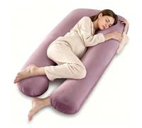 Otauoaea Coussin de Grossesse - Oreiller de Grossesse pour Femme Enceinte en Forme de U pour Dormir - Coussin d'allaitement et Coussin de Maternité avec Housse Lavable (Velours, Rose)