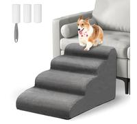 Otauoaea Escaliers pour Chiens à 4 Marches, Escalier pour Animaux en Éponge, Rampe pour Chien Antidérapant avec Housse en Tissu Amovible et Lavable, pour Canapé et Lit, Envoyer Rouleau Poils Animaux