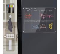Otauoaea Planificador Semanal Magnetico,Borrable Calendario Magnetico Nevera Transparente,Tableros de Planificación Reutilizables para Organizar, Planificar Menús y Hacer la Lista de la Compra