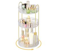 Otauoaea Rangement Maquillage, Organisateur Maquillage Rotatif 360°, Rangement Parfum Boite Organiseur Maquillage, Make Up Organiser pour Coiffeuse, Salle de Bain (3 Couche, Transparent)
