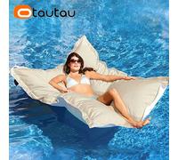 OTAUTAU - Pouf flottant rectangulaire pour piscine, housse de Pouf sans remplissage, imperméable, oreiller de plage, canapé-lit, Chaise longue, DD034 orange