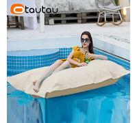 OTAUTAU-Sac en forme de haricot flottant de 6 pieds, couverture de chaise longue sans remplissage, pour piscine extérieure, notifications d'oreillers, pour jardin, plage, salon, DD034 dark green