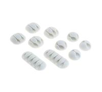 OTB Lot de 10 Clips de Rangement pour câbles Blanc