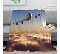 OTBSDNKZZ 3D Imprimé Airplane Flight Jeté de Lit Microfibre Literie Modern Aviation scène Plaid de Voyage Compact Antistatique pour Campeurs Voyageurs Familles 40x50inch(100x130cm)