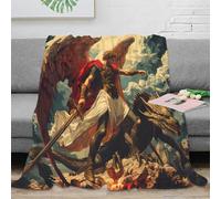 OTBSDNKZZ 3D Imprimé Angel Warrior Jeté de Lit Microfibre Literie Fantastique Art Plaid de Voyage Compact pour Jeunes Voyageurs Campeurs 50x60inch(127x152cm)
