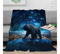 OTBSDNKZZ 3D Imprimé Bear Standing Couverture de Lit Microfibre Anti-Bouloche Night Sky numérique Art Jeté de Canapé Cadeau Noël pour Amis Proches 70×80inch(180x200cm)
