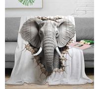 OTBSDNKZZ 3D Imprimé Elephant Wall Art Jeté de Lit Microfibre Literie D Illusion Plaid de Salon Légère pour Jeunes Gammers Colocataires 70×80inch(180x200cm)