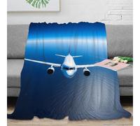 OTBSDNKZZ 3D Imprimé Flight scène Couverture de Lit Microfibre Antistatique Modern Commercial Jeté de Canapé Lavable en Machine pour Jeunes Locataires Voyageurs 60x80inch(150x200cm)