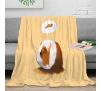 OTBSDNKZZ 3D Imprimé Guinea Pig Couverture Moelleuse Microfibre Literie Dessin animé Animal Illustration Couverture de Lit Lavable en Machine pour Jeunes Gammers Locataires 40x50inch(100x130cm)