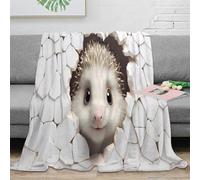 OTBSDNKZZ 3D Imprimé Hedgehog regardant Jeté de Lit Microfibre Literie Dessin animé Animal Couverture Lavable en Machine Inaltérable pour Familles Jeunes Voyageurs 60x80inch(150x200cm)