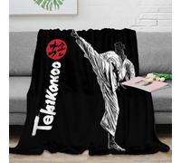 OTBSDNKZZ 3D Imprimé KarateKick Jeté de Canapé Microfibre Chaud MartialArtsStyle Couverture Compacte pour Jeunes Adultes Salariés Voyageurs 60x80inch(150x200cm)