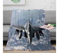 OTBSDNKZZ 3D Imprimé Military Jet Couverture Polaire Microfibre Chaud Aerial Combat Aircraft Jeté de Lit Légère Infroissable pour Propriétaires Locataires Adultes 50x60inch(127x152cm)
