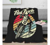 OTBSDNKZZ 3D Imprimé Motorbike Racer Jeté de Lit Microfibre Literie Vintage Retro Plaid de Voyage Compact Antistatique pour Campeurs Voyageurs Familles 80×90inch(200x230cm)