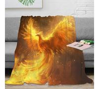 OTBSDNKZZ 3D Imprimé Mythique Bird Couverture Moelleuse Microfibre Literie Fantastique Fire Artwork Couverture de Lit Toutes Saisons Lavable en Machine pour Foyers Familles 80×90inch(200x230cm)