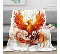 OTBSDNKZZ 3D Imprimé Mythique Bird Plaid de Voyage Microfibre Fantastique Fire Couverture de Lit Cadeau Pâques pour Famille Enfants Proches 40x50inch(100x130cm)