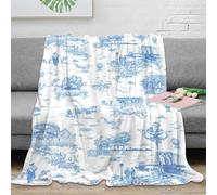 OTBSDNKZZ 3D Imprimé New York Scenes Couverture Polaire Microfibre Chaud Bleu Toile Motif Jeté de Lit Cadeau Anniversaire pour Amis Proches 80×90inch(200x230cm)
