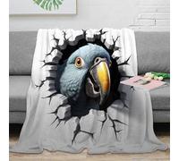 OTBSDNKZZ 3D Imprimé Parrot Breaking Wall Jeté de Lit Microfibre Literie D Illusion Art Couverture Lavable en Machine Cadeau Pâques pour Famille Enfants 40x50inch(100x130cm)