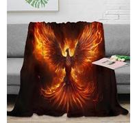 OTBSDNKZZ 3D Imprimé Phoenix Fire Bird Jeté de Canapé Microfibre Literie Mythique Fantastique Art Couverture Toutes Saisons pour Jeunes Adultes Locataires 40x50inch(100x130cm)