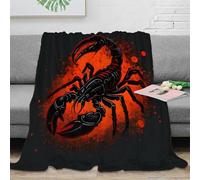 OTBSDNKZZ 3D Imprimé Scorpion Tattoo Design Plaid de Voyage Microfibre Dark Fantastique Art Couverture Cadeau Noël pour Famille Amis Enfants 70×80inch(180x200cm)